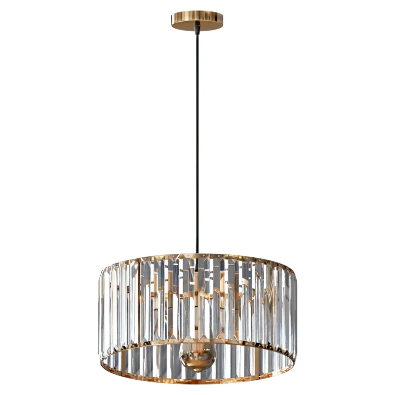 Kristall Kronleuchter Pendelleuchte – Trommelschirm Design ~ 3369