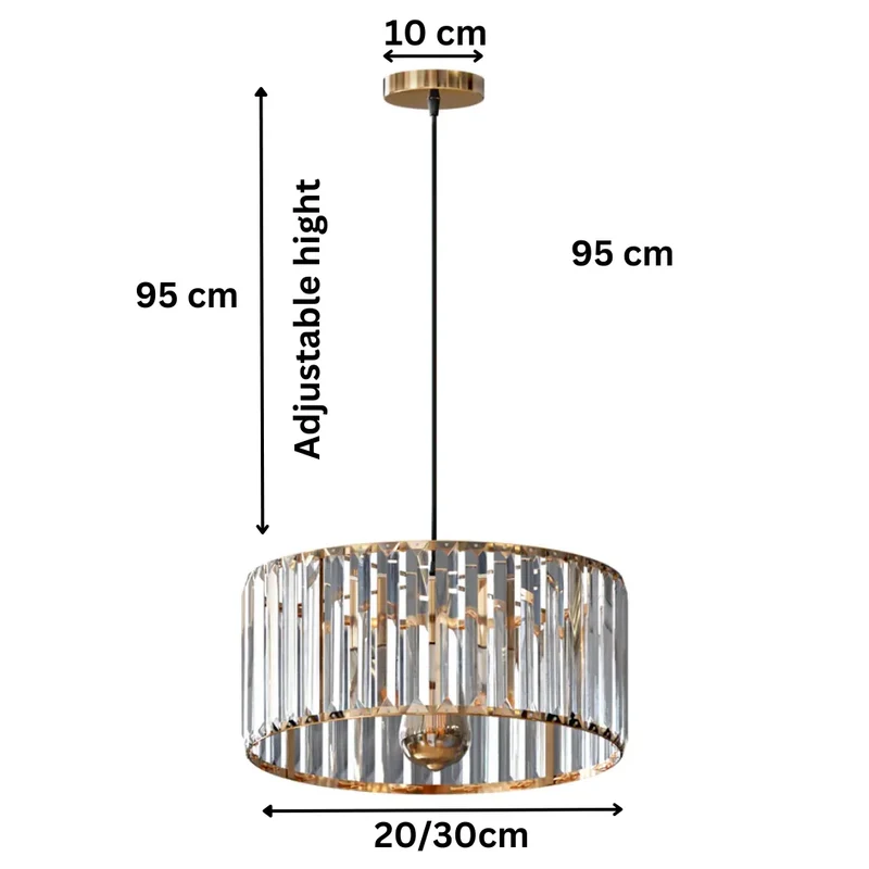 Kristall Kronleuchter Pendelleuchte – Trommelschirm Design ~ 3369