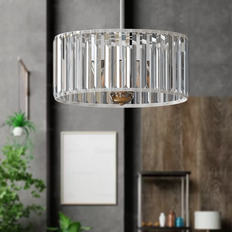 Kristall Kronleuchter Pendelleuchte – Trommelschirm Design ~ 3369