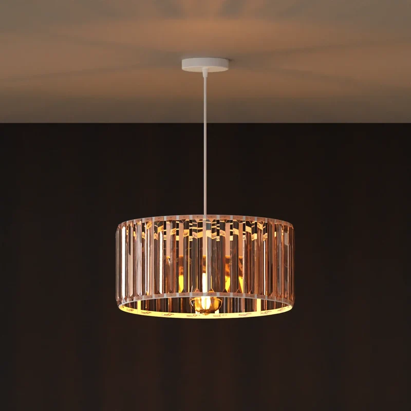 Kristall Kronleuchter Pendelleuchte – Trommelschirm Design ~ 3369