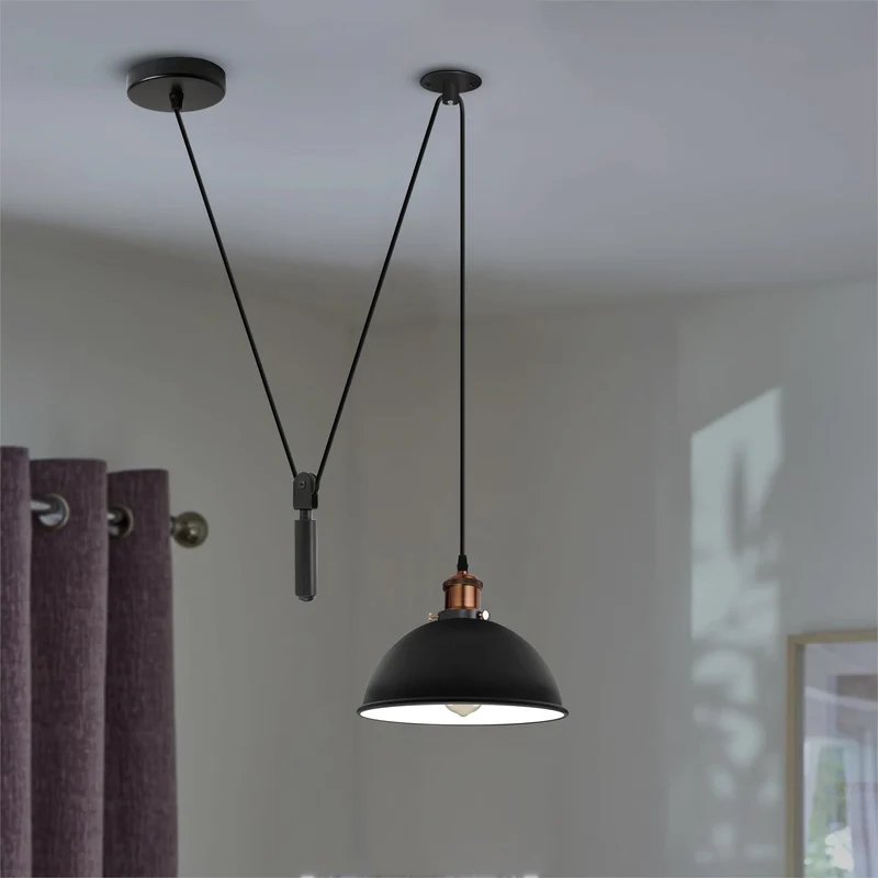 Vintage Ceiling Lamp Kuppelförmig E27, 2m Kabel Cafés ~3365