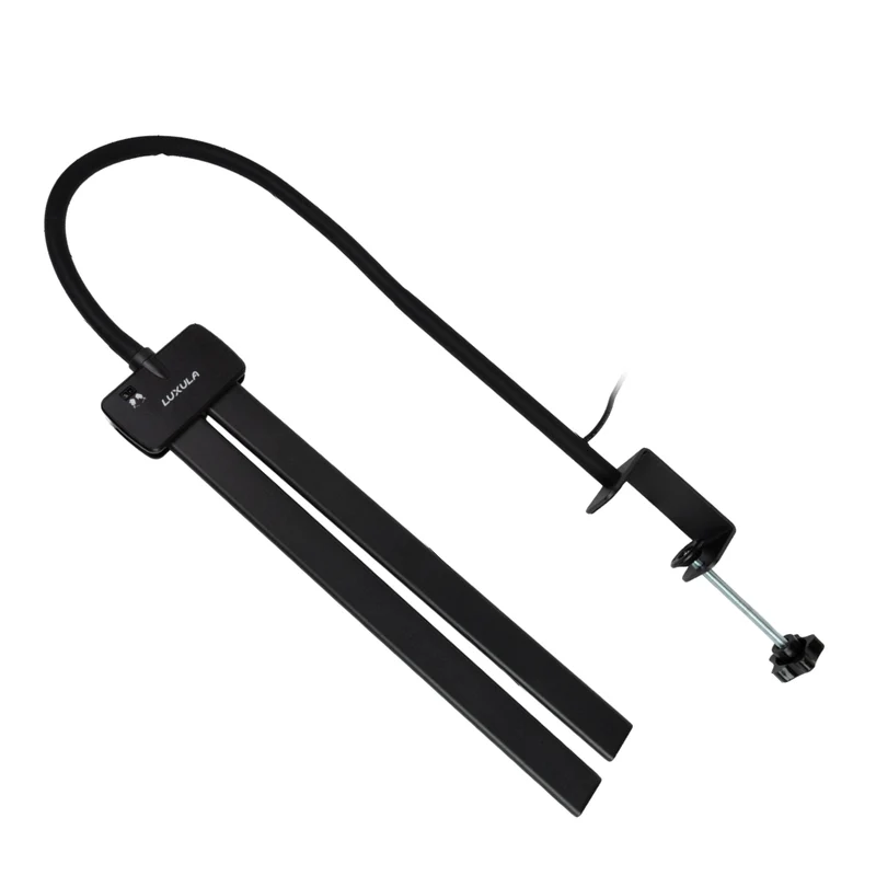 LED-Schreibtischlampe, Doppelkopf, in Schwarz, dimmbar, 5 Farbtemperaturstufen, 18 W, 1100 lm, klemm- und voll verstellbare Monitor-/Tischlampe mit kotaktlosem Ein-/Ausschaltssensor