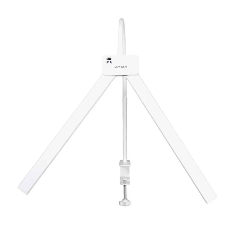 LED-Schreibtischlampe, Doppelkopf, in Weiß, dimmbar, 5 Farbtemperaturstufen, 18 W, 1100 lm, klemm- und voll verstellbare Monitor-/Tischlampe mit kotaktlosem Ein-/Ausschaltssensor