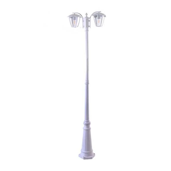 Stehleuchte, 2m, mattweiß, für 2x E27 Leuchtmittel
