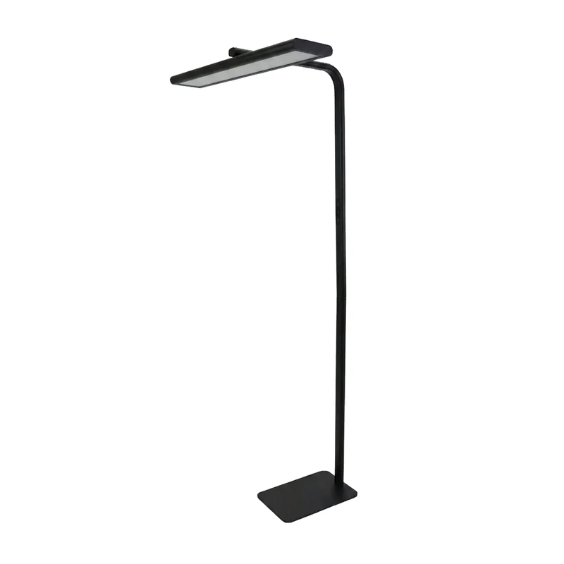 LED-Büro-Stehleuchte, Up/Down, UGR<16, CRI98, dimmbar, 60 W, 1700 x 840 x 250 mm, 3500 lm, schwarz