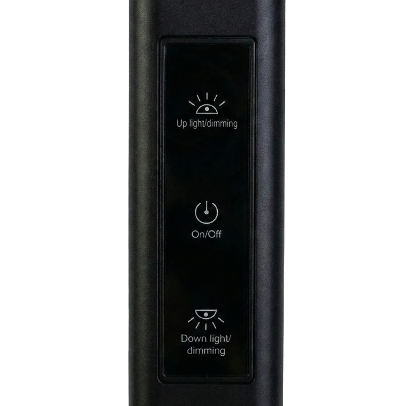LED-Büro-Stehleuchte, Up/Down, UGR<16, CRI98, dimmbar, 60 W, 1700 x 840 x 250 mm, 3500 lm, schwarz