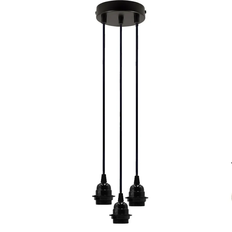 Pendelleuchte PVC Flexhalter 3-flammig Lampenfassung E27 ~3324
