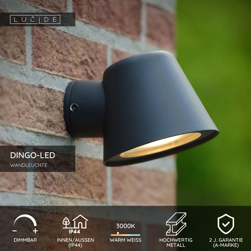 LED-Außenwandleuchte Dingo dimmbar IP44