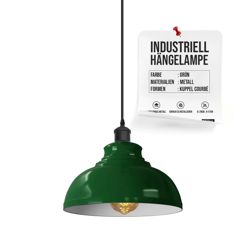 Gestufte Pendelleuchte – Industrie Vintage Hängelampe Küche | Ø29cm | E27 ~ 3358