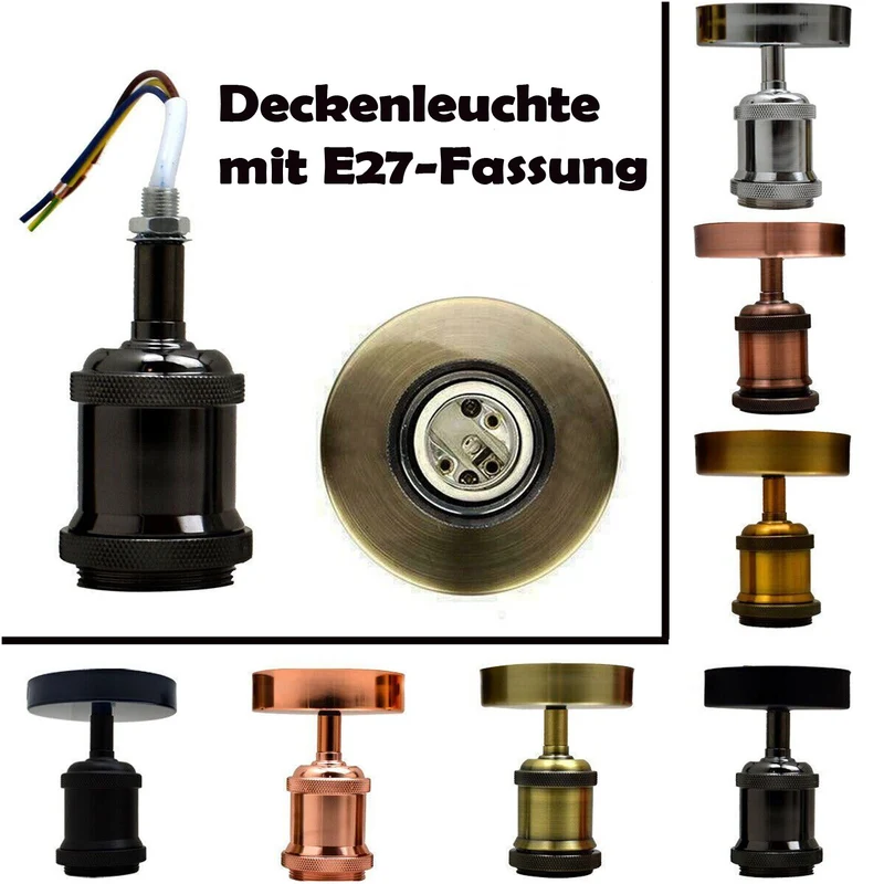 Deckenlampe Retro Unterputz E27 Lampenhalter Deckenleuchte ~3356