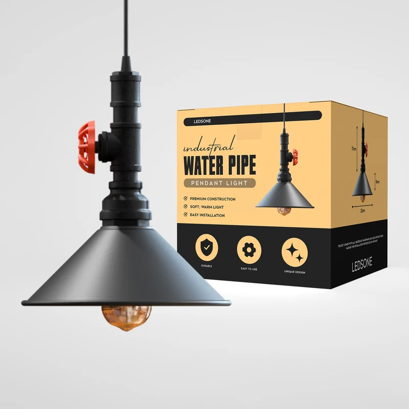 All Seasons Life Wasserrohr Lampe Industrial Pendelleuchte | Metallrohr Deckenlampe ~ 3349