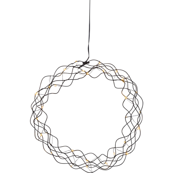 LED-Dekokranz "Curly", ca. 30 cm Ø, schwarz