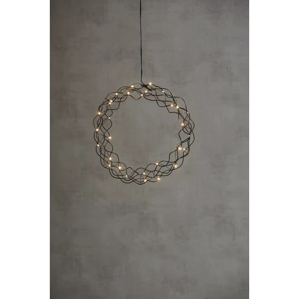 LED-Dekokranz "Curly", ca. 30 cm Ø, schwarz