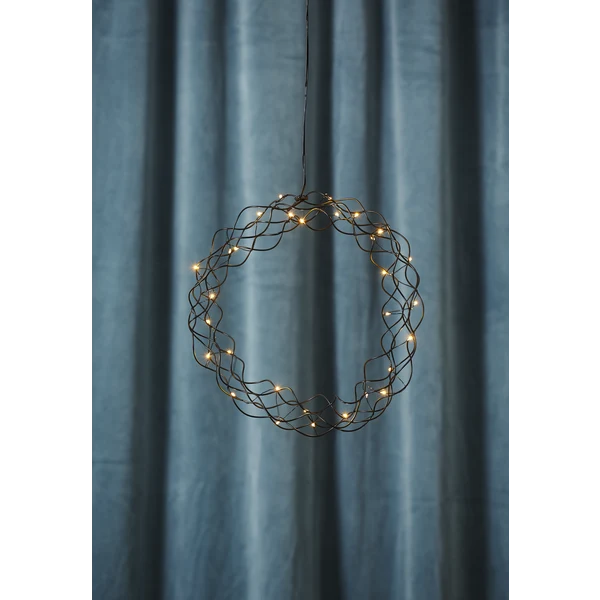 LED-Dekokranz "Curly", ca. 30 cm Ø, schwarz
