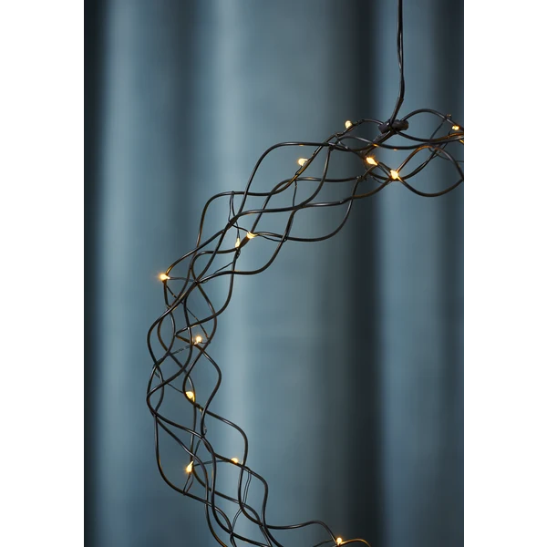 LED-Dekokranz "Curly", ca. 30 cm Ø, schwarz
