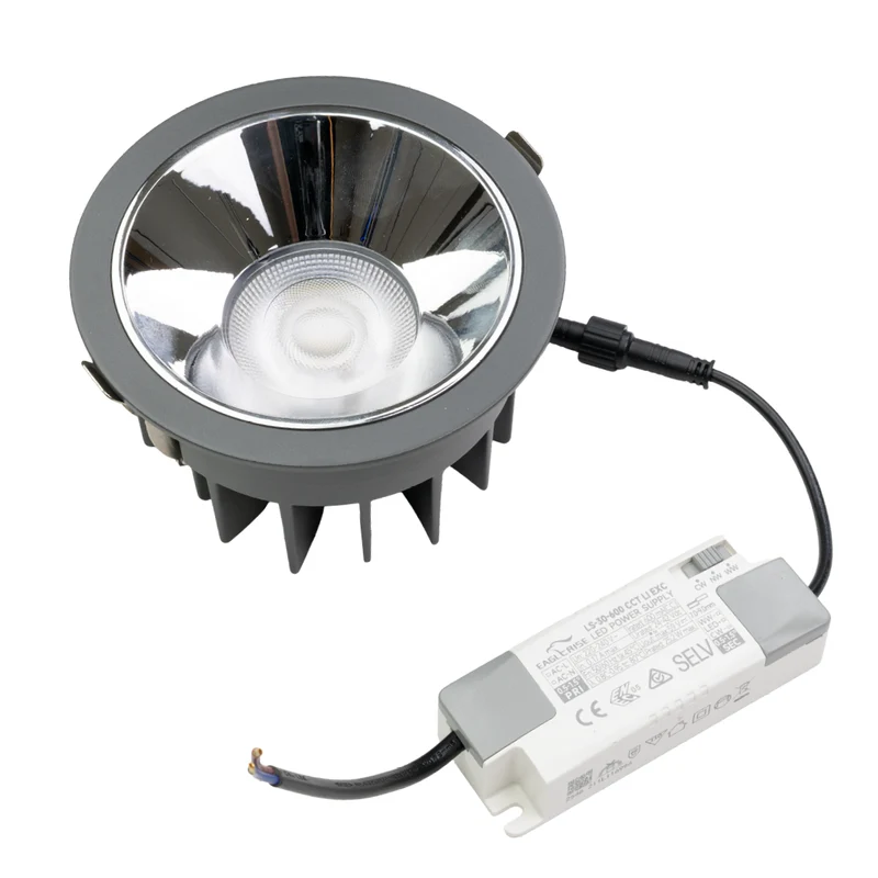LED Einbauleuchte CCT Downlight, 1750 lm, 2700–6500 K, IP65, CRI90