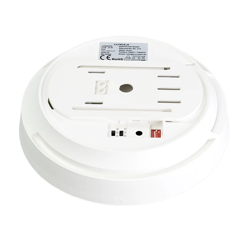 LED CCT Aufbauleuchte, 12-24 W, 2500 lm, Ø230 × 60 mm, 3000-4000-6500K, Klickmontage, Bewegungsmelder, rund