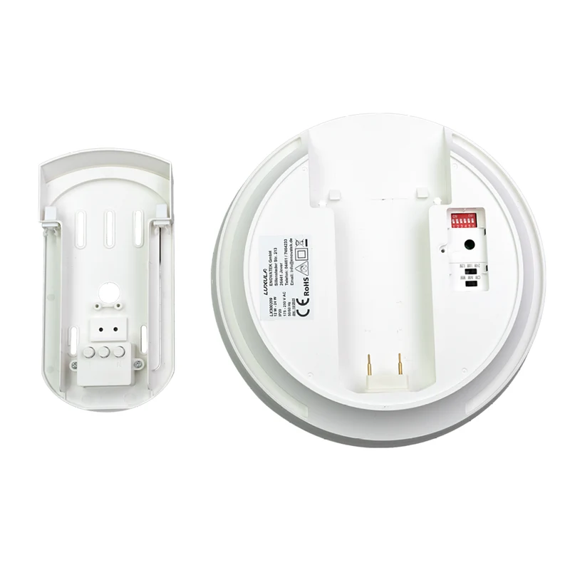 LED CCT Aufbauleuchte, 12-24 W, 2500 lm, Ø230 × 60 mm, 3000-4000-6500K, Klickmontage, Bewegungsmelder, rund