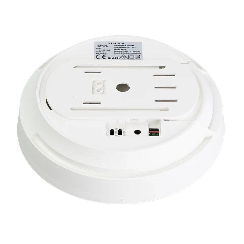 LED CCT Aufbauleuchte, 12–24 W, 2500 lm, Ø230 × 60 mm, 3000-4000-6500K einstellbar, Klickmontage, integrierter Anschlussblock, rund