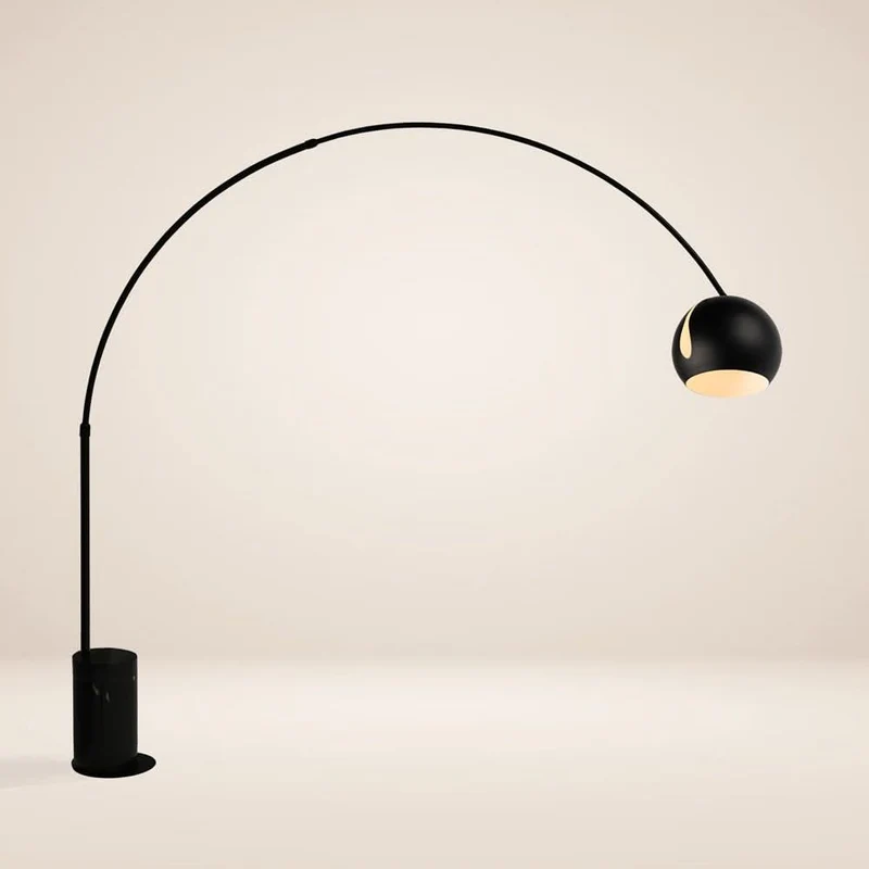 s.luce Ball Design-Bogenlampe mit Marmorfuß modern