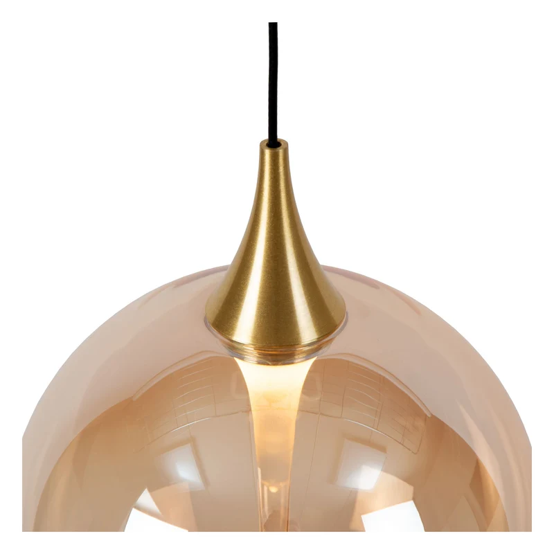 LED-Pendelleuchte Gisela dimmbar Glasschirm Amber