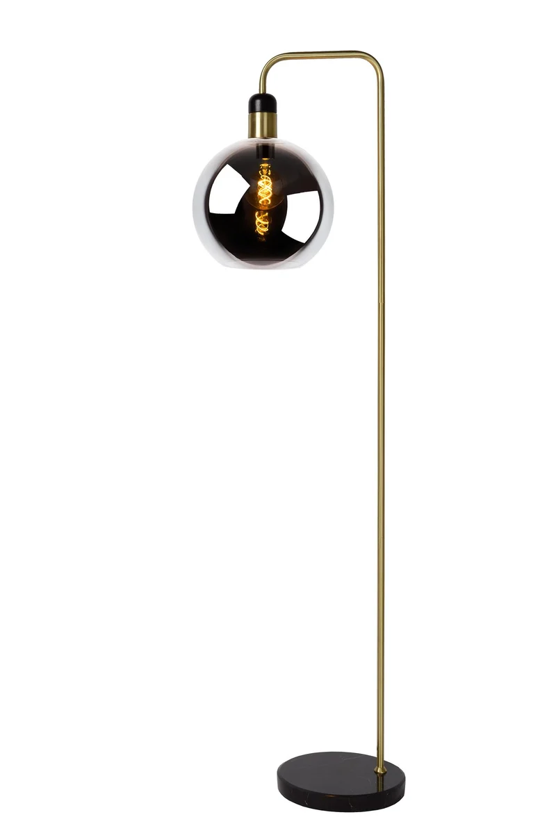 Stehleuchte Julius mit Glasschirm und Marmorsockel 158cm