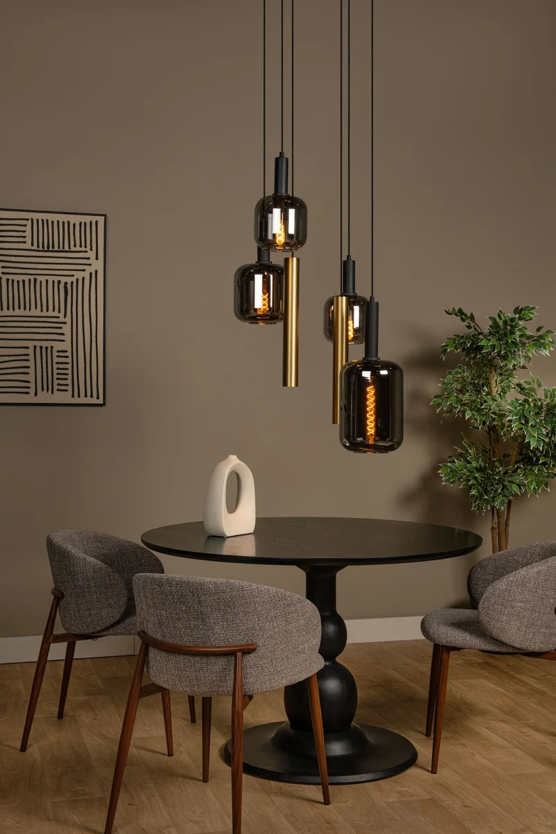 Pendeleuchte Joanet 3-flammig mit Glasschirm Ø 65cm