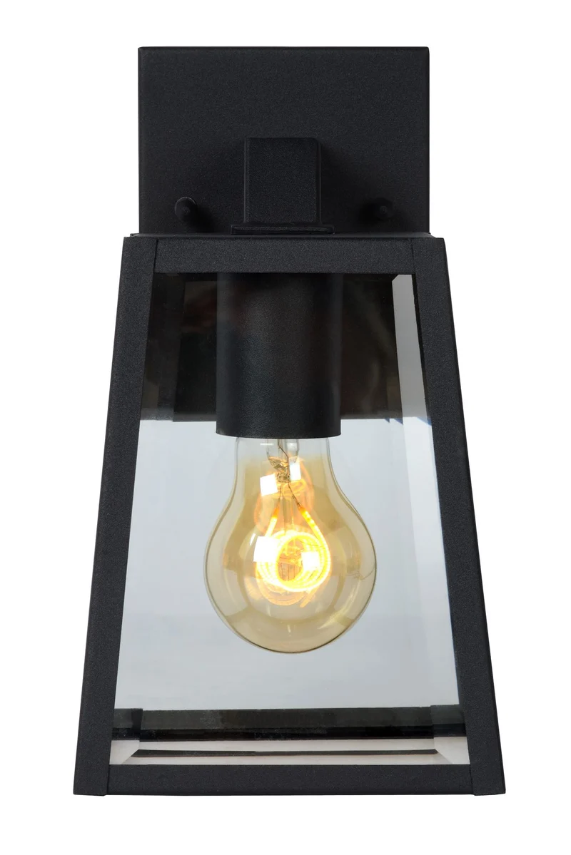 Außen-Wandlaterne Matslot 1-flammig mit Glasschirm Schwarz 24,6cm