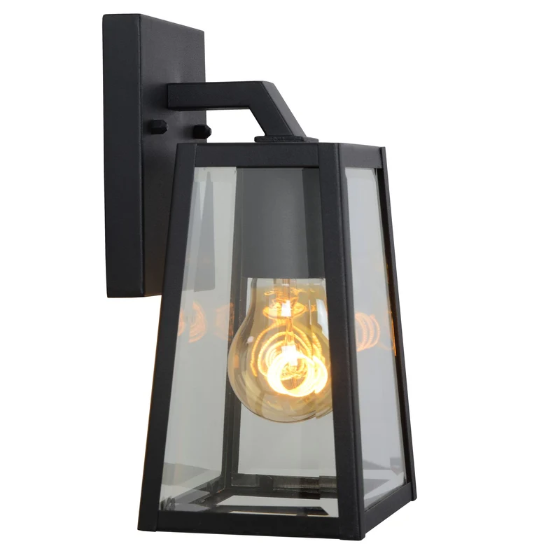 Außen-Wandlaterne Matslot 1-flammig mit Glasschirm Schwarz 24,6cm
