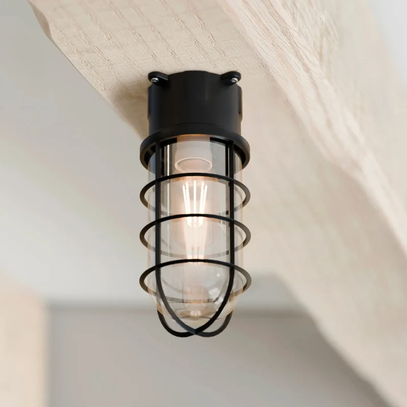 Retro Oval Schott Käfig Wand Deckenhalterung Einbau Leuchte ~3223