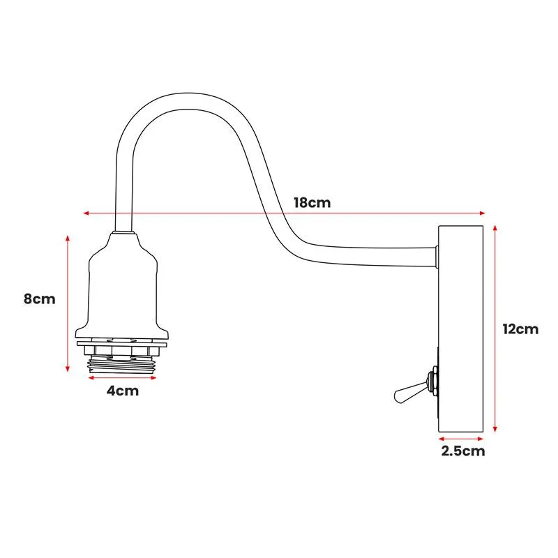 E27 Innen Wandlampe Mit Schalter ~3319