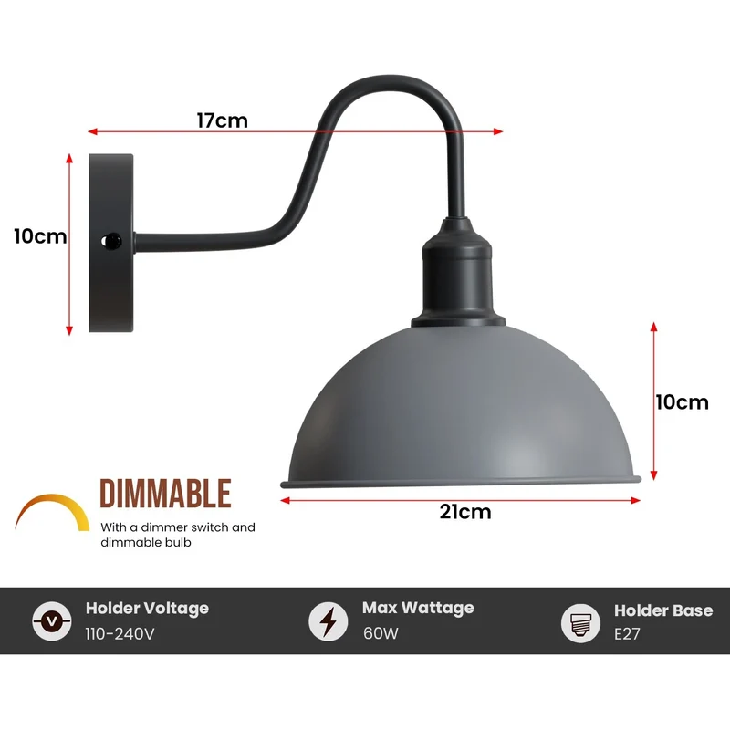 Vintage Farmhouse Wandleuchte – Industrie Barn Light Innen | Ø21 cm | E27 ~3313