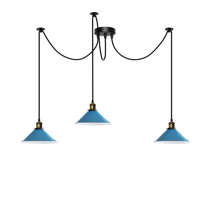 3-flammige Hängelampe – Vintage Dezentrale Pendelleuchte | Ø22cm | E27 ~3312