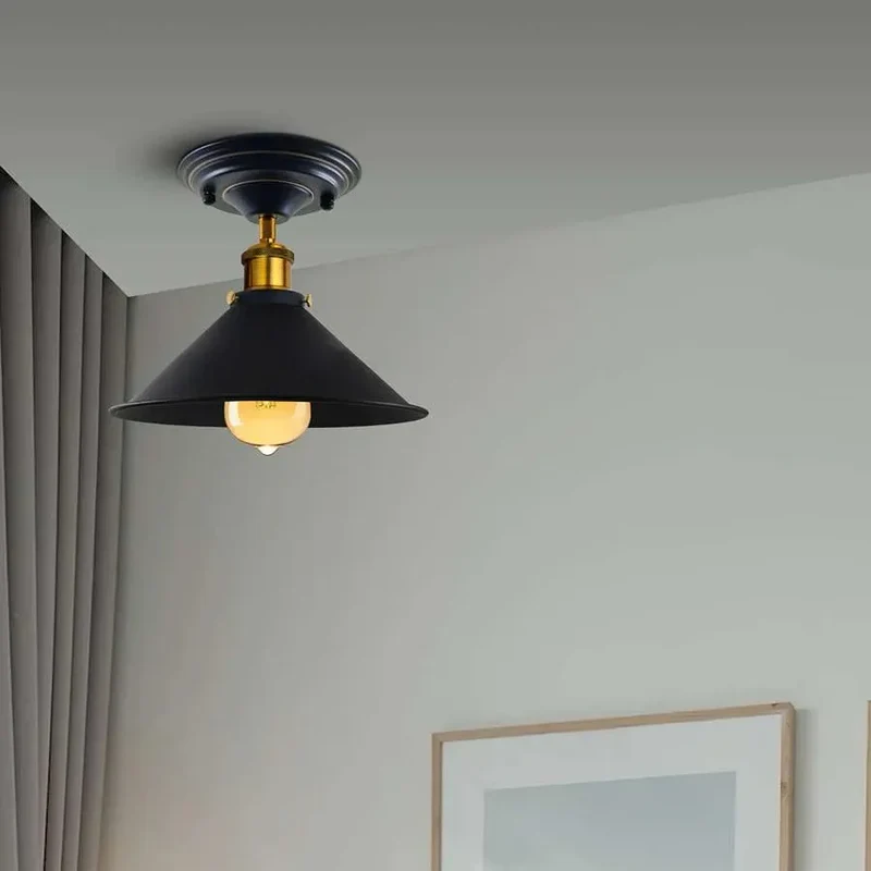 Deckenleuchte Gold Matt – Vintage Industrie Deckenlampe | E27 ~3311