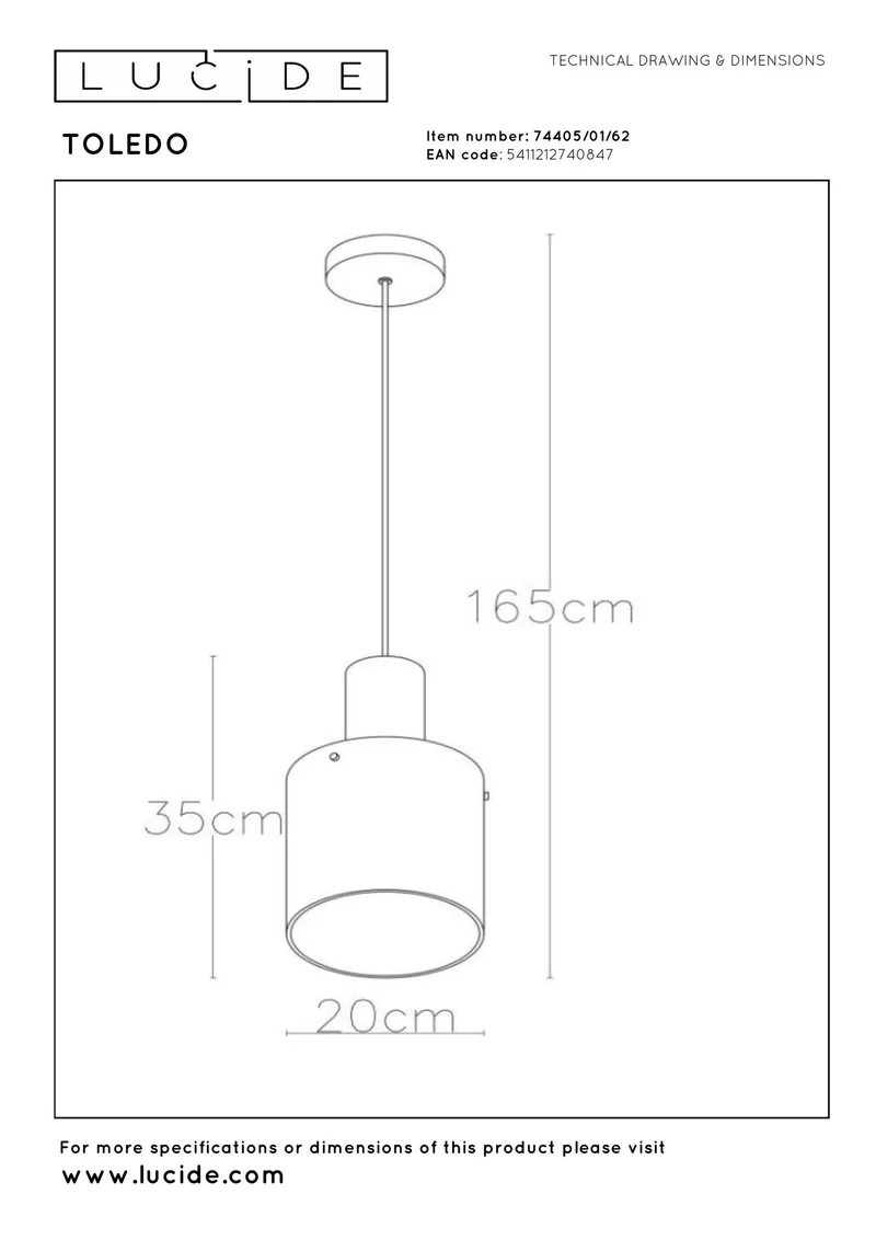 Pendelleuchte Toledo Glas höhenverstellbar