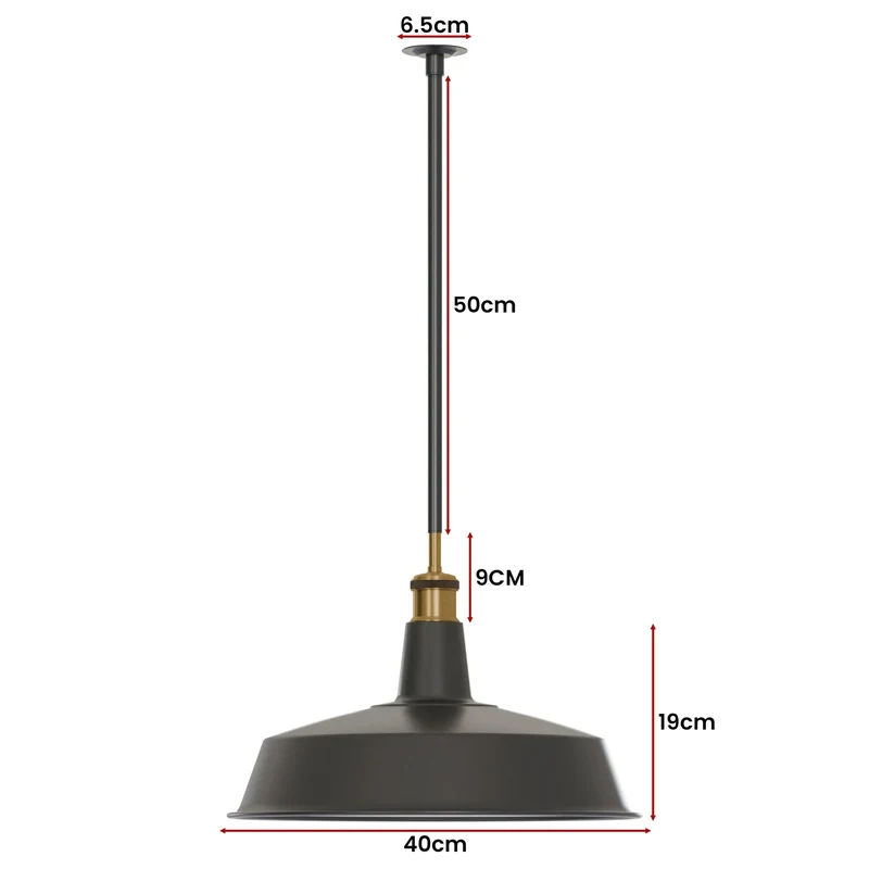 Schwarz Metall Decke E27 Leerrohr Pendelleuchte Kit ~3346