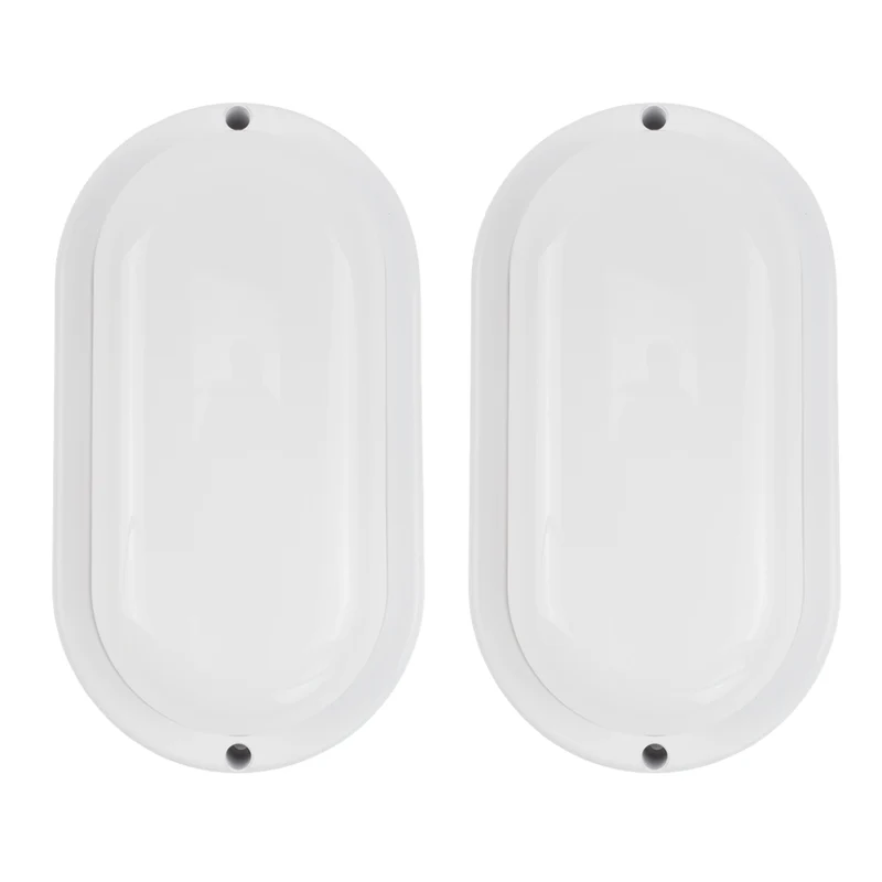 Kellerlampe in Weiß, Ovalleuchte, 12 W, 1080 lm, Lichtfarbe einstellbar (CCT), IP54-wassergeschützt, Kabelverbinder, Wandleuchte Innen und Außen, Feuchtraumleuchte