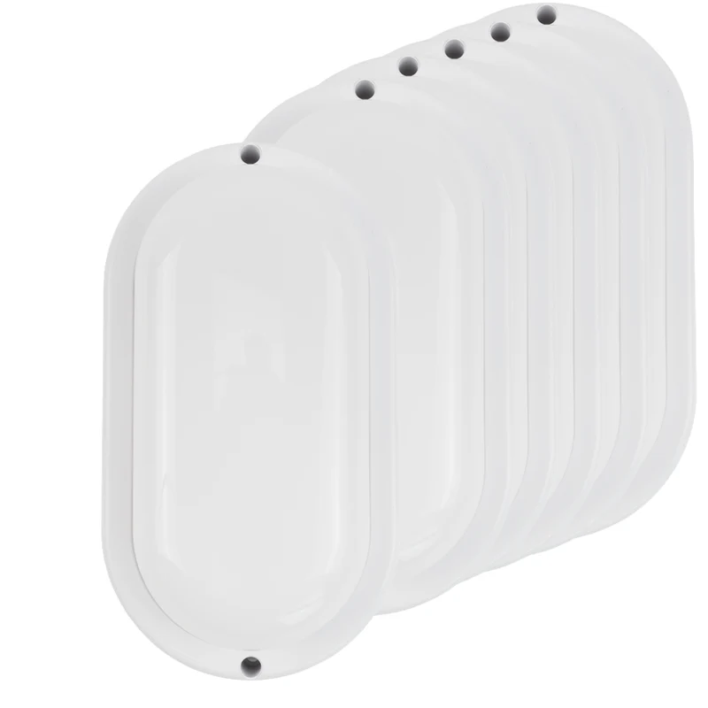 Kellerlampe in Weiß, Ovalleuchte, 12 W, 1080 lm, Lichtfarbe einstellbar (CCT), IP54-wassergeschützt, Kabelverbinder, Wandleuchte Innen und Außen, Feuchtraumleuchte