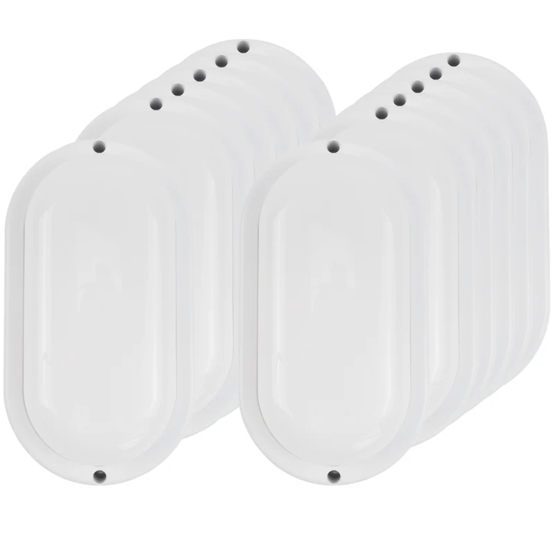 Kellerlampe in Weiß, Ovalleuchte, 12 W, 1080 lm, Lichtfarbe einstellbar (CCT), IP54-wassergeschützt, Kabelverbinder, Wandleuchte Innen und Außen, Feuchtraumleuchte