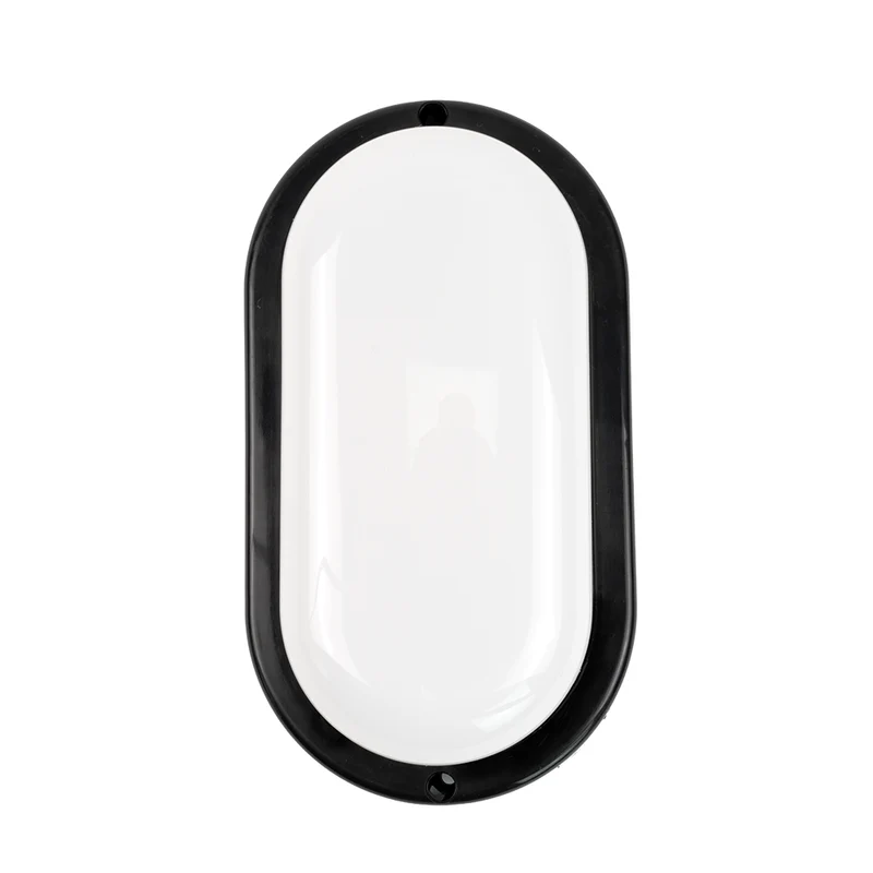 Kellerlampe in Schwarz, Ovalleuchte, 12 W, 1080 lm, Lichtfarbe einstellbar (CCT), IP54-wassergeschützt, Kabelverbinder, Wandleuchte Innen und Außen, Feuchtraumleuchte
