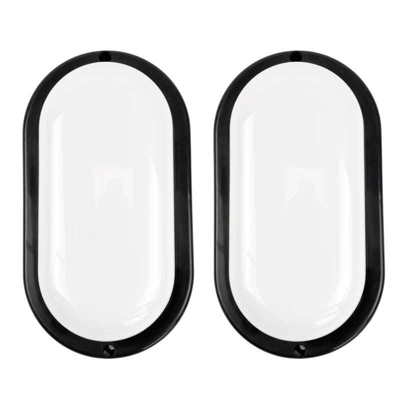 Kellerlampe in Schwarz, Ovalleuchte, 12 W, 1080 lm, Lichtfarbe einstellbar (CCT), IP54-wassergeschützt, Kabelverbinder, Wandleuchte Innen und Außen, Feuchtraumleuchte