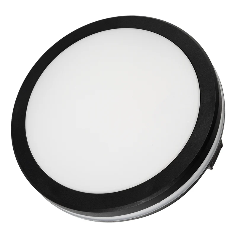 Moderne LED-Deckenlampe, schwarz/weiß, rund, 20 W, 2000 lm, Lichtfarbe einstellbar, Ø20 cm, IP65-wassergeschützt, Schnellverbinder, Innen- und Außenlampe