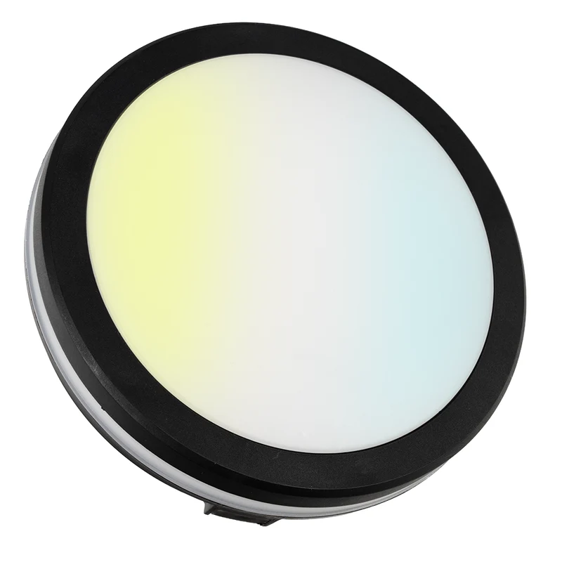 Moderne LED-Deckenlampe, schwarz/weiß, rund, 20 W, 2000 lm, Lichtfarbe einstellbar, Ø20 cm, IP65-wassergeschützt, Schnellverbinder, Innen- und Außenlampe