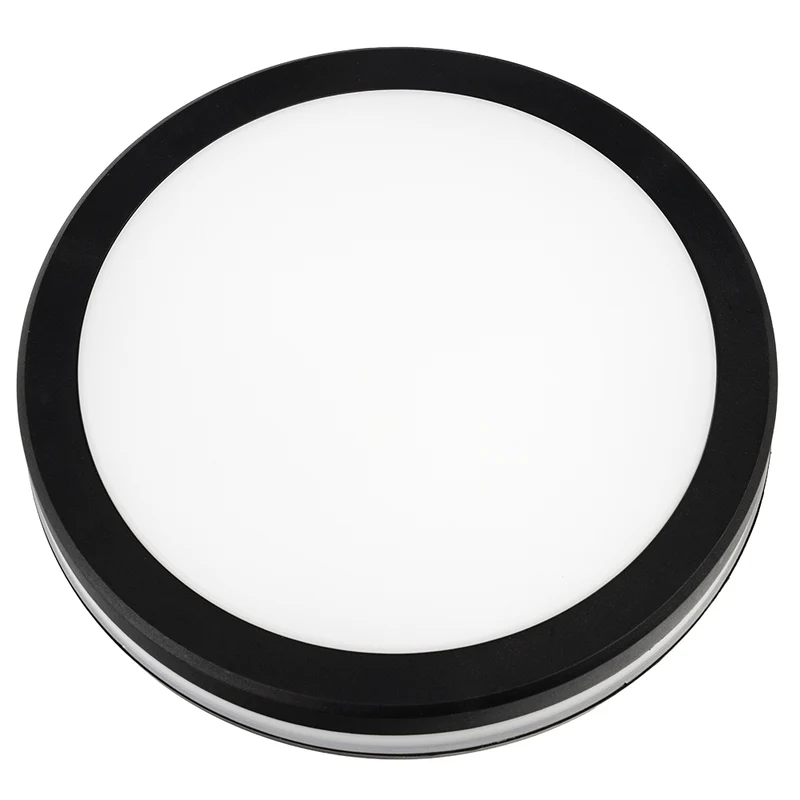 Moderne LED-Deckenlampe, schwarz/weiß, rund, 20 W, 2000 lm, Lichtfarbe einstellbar, Ø20 cm, IP65-wassergeschützt, Schnellverbinder, Innen- und Außenlampe