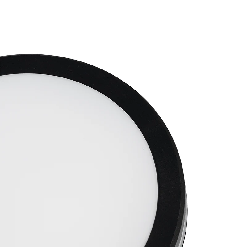 Moderne LED-Deckenlampe, schwarz/weiß, rund, 20 W, 2000 lm, Lichtfarbe einstellbar, Ø20 cm, IP65-wassergeschützt, Schnellverbinder, Innen- und Außenlampe