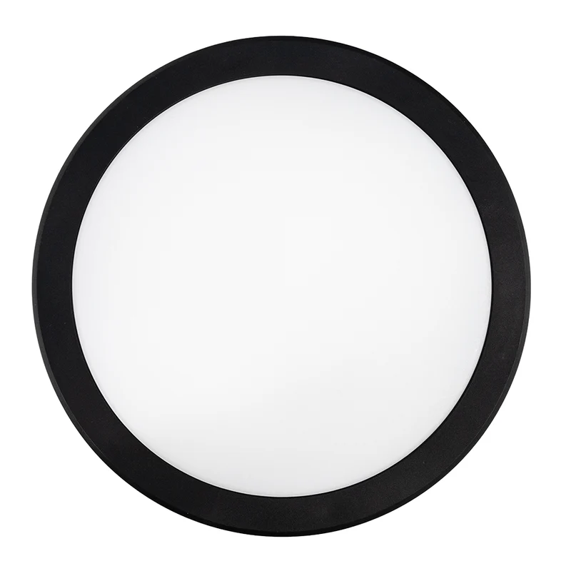 Moderne LED-Deckenlampe, schwarz/weiß, rund, 20 W, 2000 lm, Lichtfarbe einstellbar, Ø20 cm, IP65-wassergeschützt, Schnellverbinder, Innen- und Außenlampe