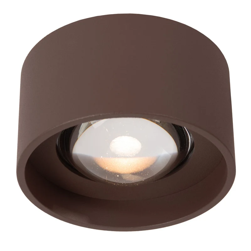 Außen-Deckenspot Lenz IP54 mit Glasschirm Rostfarben