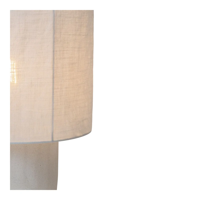 Tischlampe Tissaja Leinenschirm Ø 20cm Weiß