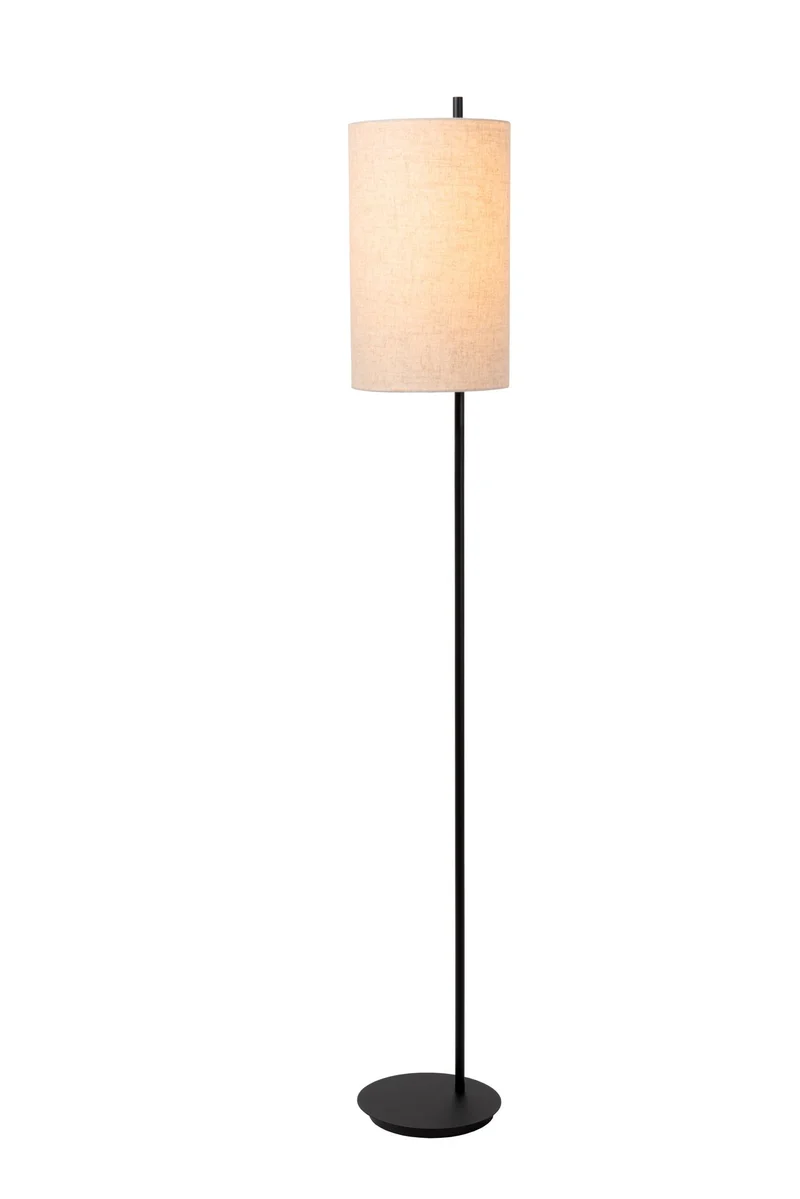 Stehlampe Magic mit Leinenschirm 165cm Schwarz, Beige