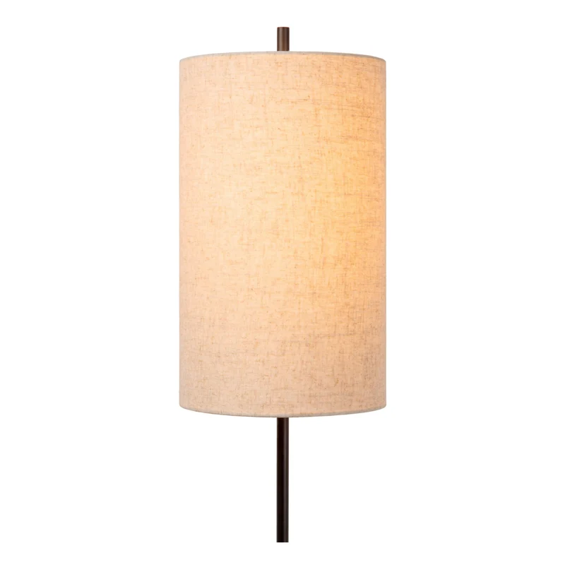 Stehlampe Magic mit Leinenschirm 165cm Schwarz, Beige